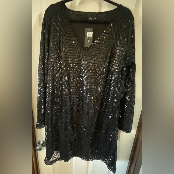 City Chick size 18 party dress black sequin - Picture 1 of 3
